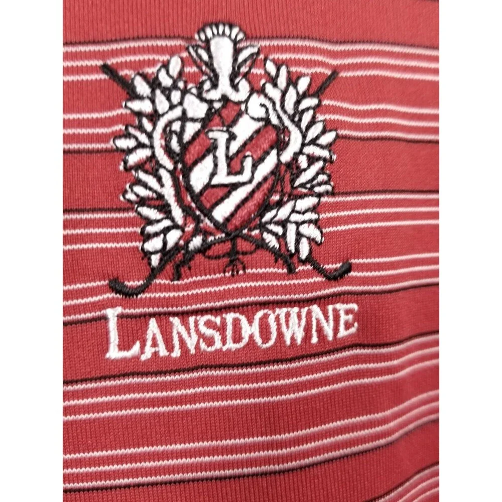 Nike Golf Polo Shirt Men's Small Red Striped Lansdowne Raymond James Logos